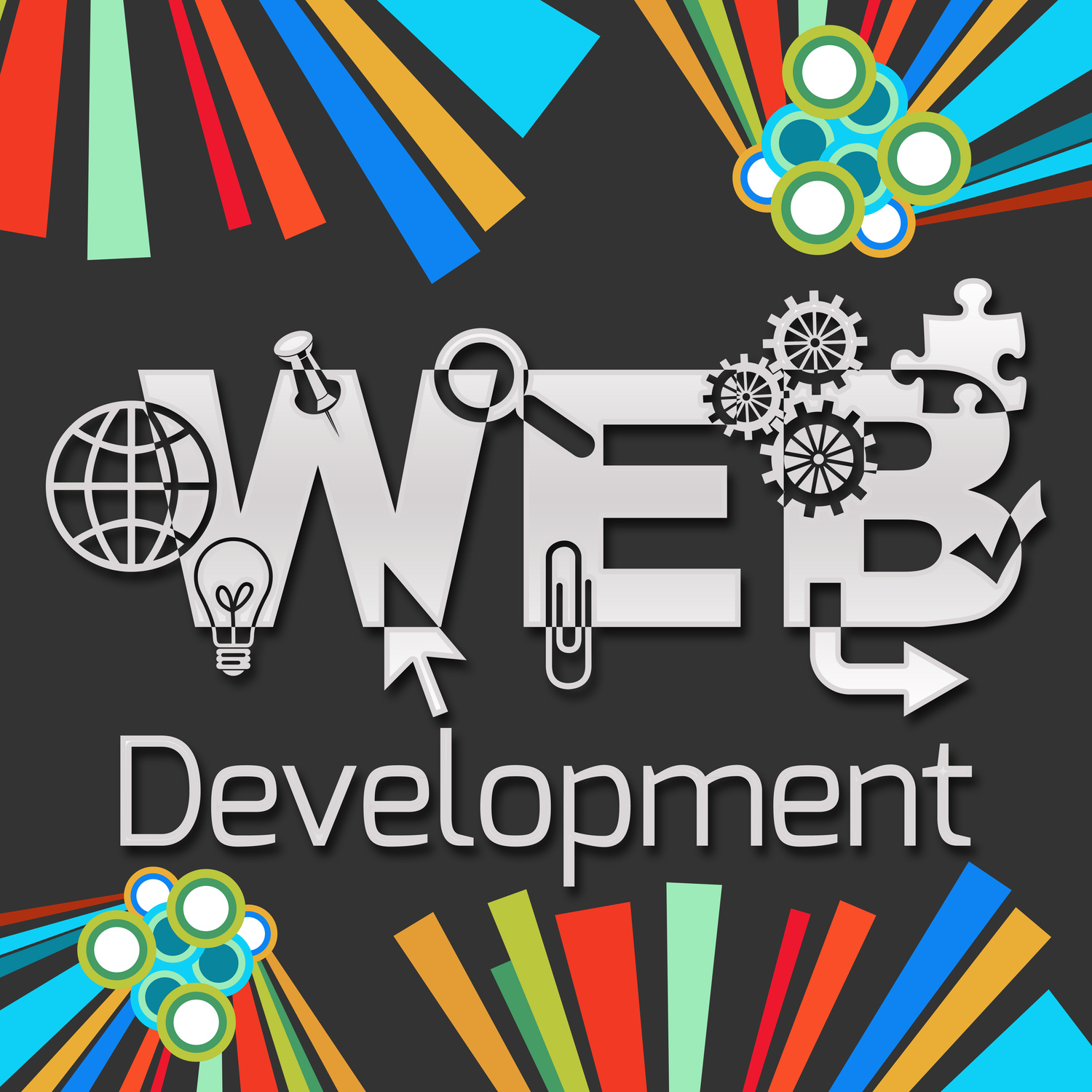 Web Development Dark Colorful Elements